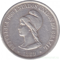 Монета. Бразилия. 500 рейсов 1889 год.