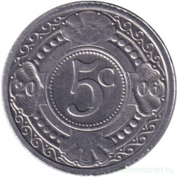 Монета. Нидерландские Антильские острова. 5 центов 2006 год.