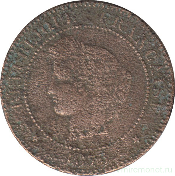 Монета. Франция. 5 сантимов 1873 год. А.