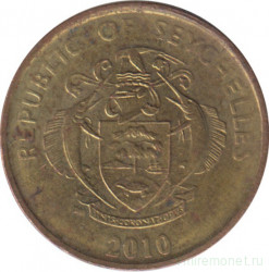 Монета. Сейшельские острова. 5 центов 2010 год.