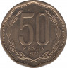 Монета. Чили. 50 песо 2011 год. ав.