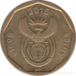 Монета. Южно-Африканская республика (ЮАР). 20 центов 2015 год.