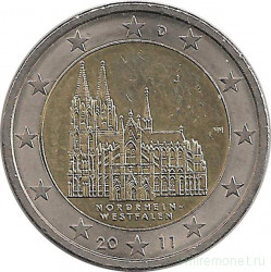 Монета. Германия. 2 евро 2011 год. Северный Рейн-Вестфалия (J).