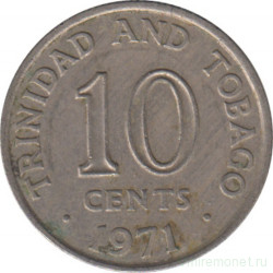 Монета. Тринидад и Тобаго. 10 центов 1971 год.