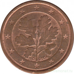 Монета. Германия. 1 цент 2004 год. (D).