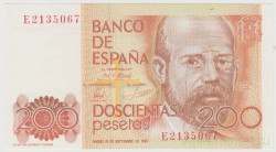Банкнота. Испания. 200 песет 1980 год. Тип 2.