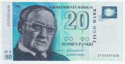 Банкнота. Финляндия. 20 марок 1993 год. Лит А. Тип 123 (12). 