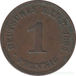 Монета. Германия (Германская империя 1871-1922). 1 пфенниг 1896 год. (А).
