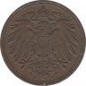 Монета. Германия (Германская империя 1871-1922). 1 пфенниг 1896 год. (А). рев.