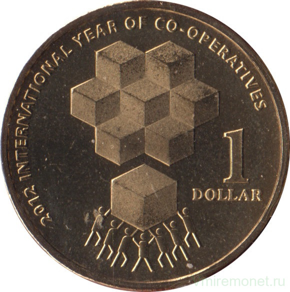 Монета. Австралия. 1 доллар 2012 год. Международный год кооперации. В конверте.