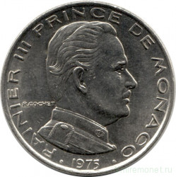 Монета. Монако. 1 франк 1975 год.