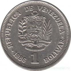 Монета. Венесуэла. 1 боливар 1986 год.