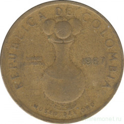 Монета. Колумбия. 20 песо 1987 год.