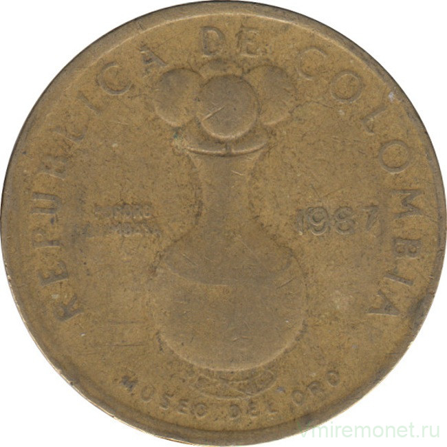 Монета. Колумбия. 20 песо 1987 год.