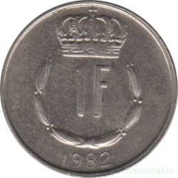 Монета. Люксембург. 1 франк 1982 год.