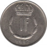 Монета. Люксембург. 1 франк 1982 год. ав.