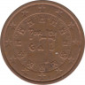 Монета. Португалия. 2 цента 2008 год. ав.