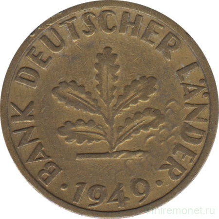 Монета. ФРГ. 5 пфеннигов 1949 год. Монетный двор - Гамбург (J).