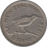 Монета. Новая Зеландия. 6 пенсов 1956 год. рев.