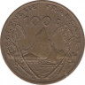 Монета. Французская Полинезия. 100 франков 1987 год. рев.