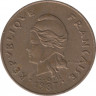 Монета. Французская Полинезия. 100 франков 1987 год. ав.