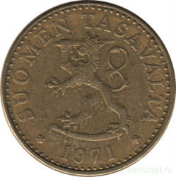 Монета. Финляндия. 20 пенни 1971 год.