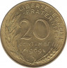 Монета. Франция. 20 сантимов 1969 год. ав.