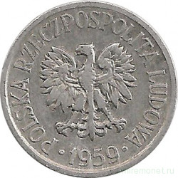 Монета. Польша. 5 грошей 1959 год.