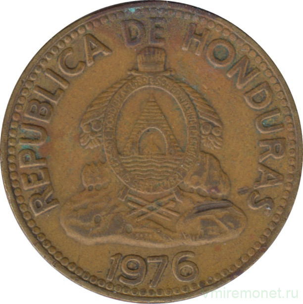 Монета. Гондурас. 10 сентаво 1976 год.
