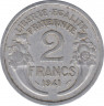 Монета. Франция. 2 франка 1941 год. Алюминий. ав.