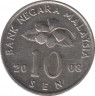 Монета. Малайзия. 10 сен 2008 год. ав.