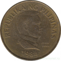 Монета. Филиппины. 25 сентимо 1984 год.