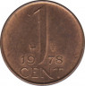 Монета. Нидерланды. 1 цент 1978 год. ав.