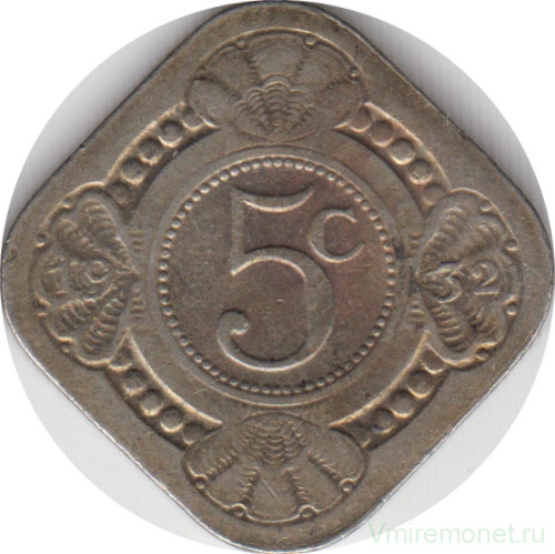 Монета. Нидерланды. 5 центов 1932 год.