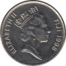 Монета. Фиджи. 5 центов 1998 год. ав.