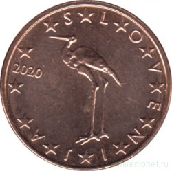Монета. Словения. 1 цент 2020 год.
