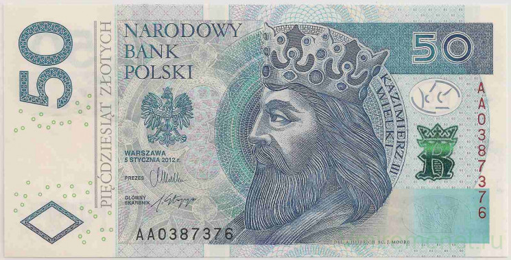 Банкнота. Польша. 50 злотых 2012 год. Казимир III Великий.