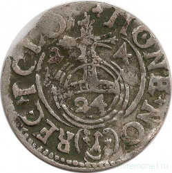 Монета. Польша. Полторак (1,5 гроша) 1624 год. Сигизмунд III Ваза. (Пруссия)