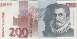 Банкнота. Словения 200 толаров 1992 год. Тип 15а.