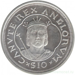 Монета. Великобритания. Британские Виргинские острова. 10 долларов 2008 год. Кнуд Великий. 