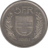  Монета. Швейцария. 5 франков 1981 год. ав.