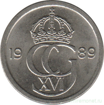 Монета. Швеция. 10 эре 1989 год.