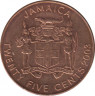 Монета. Ямайка. 25 центов 2003 год. ав.