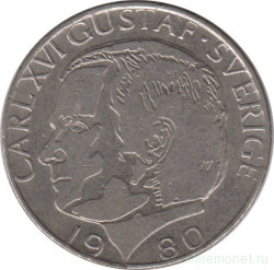 Монета. Швеция. 1 крона 1980 год.