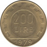 Монета. Италия. 200 лир 1979 год. ав.