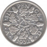 Монета. Великобритания. 6 пенсов 1932 год. ав.