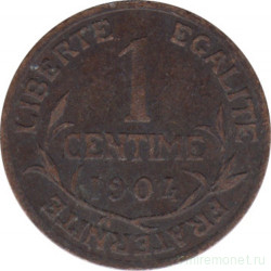 Монета. Франция. 1 сантим 1904 год.