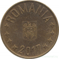 Монета. Румыния. 1 бан 2017 год.