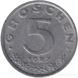 Монета. Австрия. 5 грошей 1987 год.