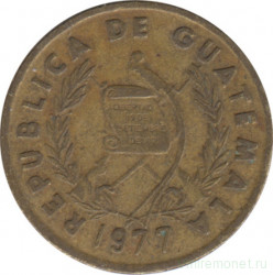 Монета. Гватемала. 1 сентаво 1977 год.